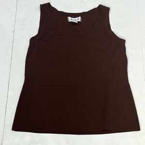 Vintage Alfani Rayon And Nylon Brown Tank Top Shirt Size Women Size Medium
